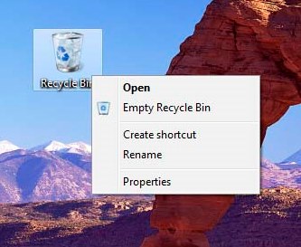 Empty Recycle Bin on Windows 7