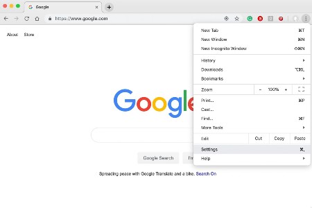 Google Chrome settings 