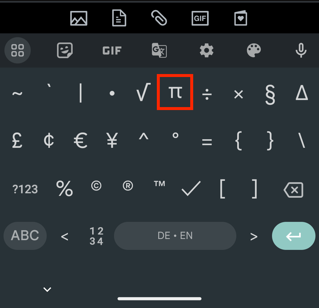Pi Symbol Android